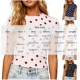 thumbnail image 7 of SAWOBUUN Women Cute Polka Dot T Shirt Short Sleeve Slim Stretch Crew Neck Trendy Summer Top, 7 of 7