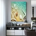 thumbnail image 4 of Kdxio Starfish And Seashell On The Beach Pattern Canvas Wall Art 12x16 Inches - Waterproof HD Print Solid Wood Frame for Living Room & Bathroom,Vertical, 4 of 8