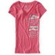 thumbnail image 1 of Camiseta gráfica con cuello en V Vertical SS de Aeropostale para mujer, rosa, grande, 1 of 1