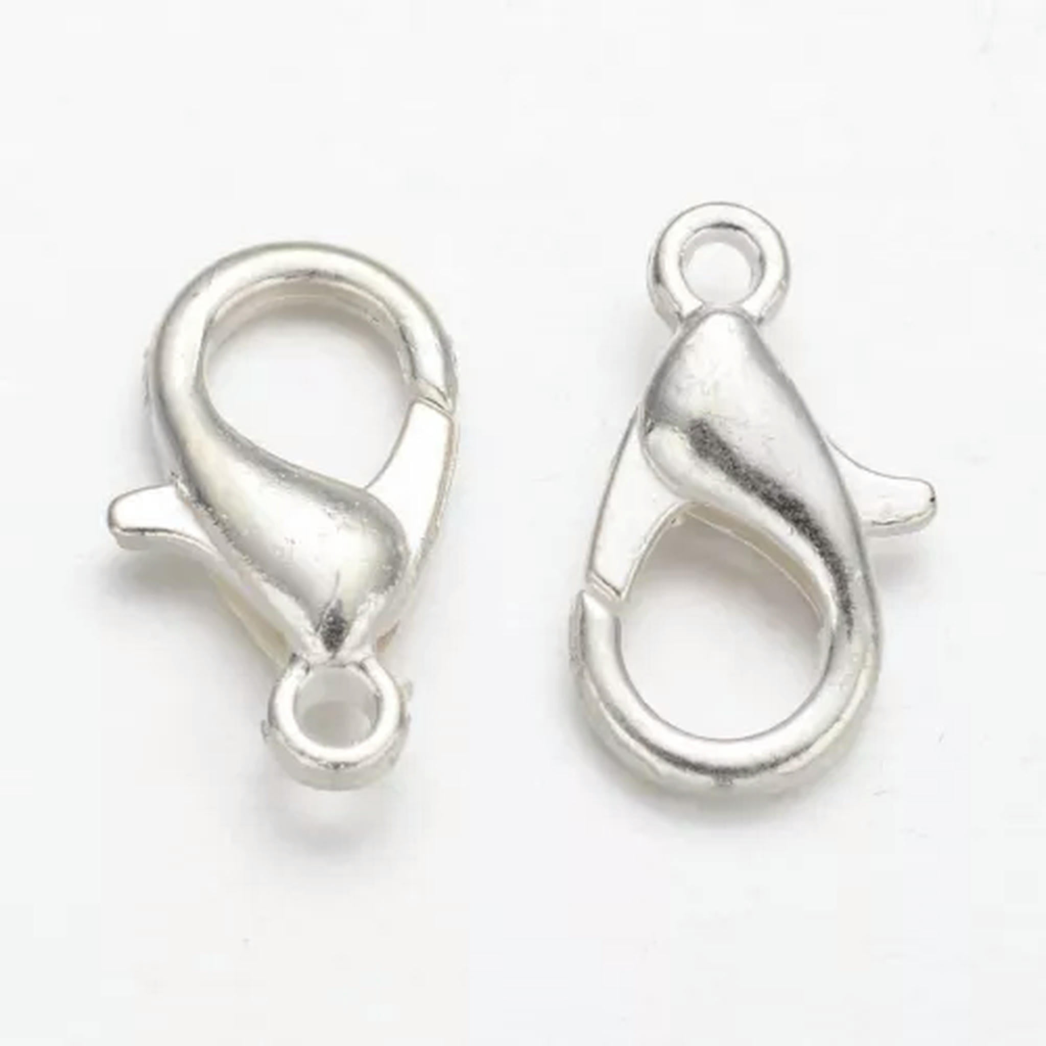 U8MO 200pcs Brass Lobster Claw Clasps Nickel Free Trigger Clasp Closure Findings 12mm-Silver