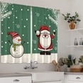 thumbnail image 2 of CUH Christmas Modern Topper Kitchen Curtains Semi Sheer Bedroom Decor Drapes Santa Tiers Cafe Short Panel Style-3 W:35"x H:47"*2 Panels, 2 of 6