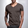 thumbnail image 5 of Lmnyox Casual V Neck T Shirt for Men Classic Fashion Plain Short Sleeve Tee Summer Lightweight Basic Shirts Tops, 5 of 8