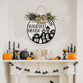 thumbnail image 4 of Eveokoki Halloween Wooden Hanging Sign Welcome To Our Hanted House Sign with Bow Vintage Halloween Door Hanger Sign for Farmhouse Home Window Outdoor Wall Party Decoration Supplies, 4 of 6