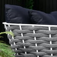 thumbnail image 4 of Lounge Sectional Sofa Chair Set, Navy White, Aluminum, Metal, Fabric, Modern Contemporary, Outdoor Patio Balcony Cafe Bistro Garden Furniture Hotel Hospitality, 4 of 10
