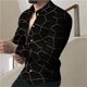 thumbnail image 1 of Camisas hawaianas de manga larga con estampado 3D de líneas doradas, camisa de moda para hombre, camisa de playa con cuello vuelto, blusa social, camisa 5XL, 1 of 6