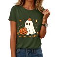 thumbnail image 2 of Akiihool Summer Halloween Halloween Teacher Shirts for Women Groovy Read More Books Ghost T-Shirt Short Sleeve Halloween Party Tee Tops (AG,XL), 2 of 7
