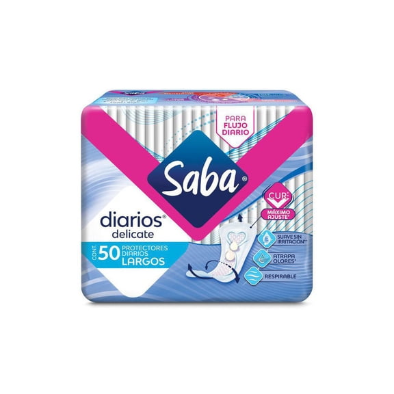 Protectores diarios Saba delicate largo 50 pzas