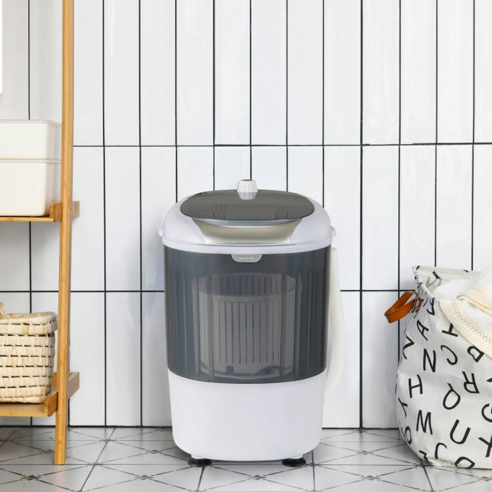 Topcobe Portable Mini Washing Machine Semi-Automatic Washer and Spinner Combo with Single Tub, Space Saving Compact Washer-Gray