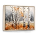 thumbnail image 2 of Designart "Orange Birch Wood During The Winter Season II" Tree Birch Floater Framed Canvas Art Print, 2 of 5