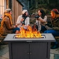 thumbnail image 2 of 44" Rectangle 50000BTU Steel Gas Fire Pit Table with Cover & Rain Cover, Double Doors, CSA Safety Certified Fire Table for Outside Patio Garden Backyard Deck, Black, 2 of 7