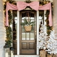 thumbnail image 2 of 6 Ft Giant Pink Velvet Christmas Bow – Tree Topper, Door, Wall, Window & Mantel Holiday Decoration for Indoor Home, Party, Valentine’s & Xmas Décor, Soft Plush Reusable Bow, 2 of 5
