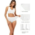 thumbnail image 5 of 5 Pack Plus Size Basic Panties Set, Women's Plus Solid High Waist Medium Stretch Soft Underwear Five Piece Set, 5 of 5