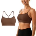 thumbnail image 7 of Bras for Women JIANLAI Women's Thin Strap Padded Sports Bra Everyday Basic Scoop Neck Workout Crop Bra, 7 of 7