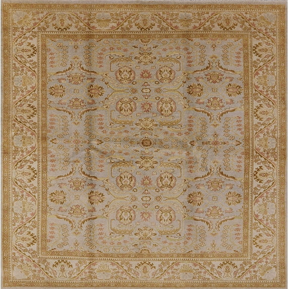 Ahgly Company Indoor Square Mid-Century Modern Camel Brown Oriental Area Rugs, 6' Square