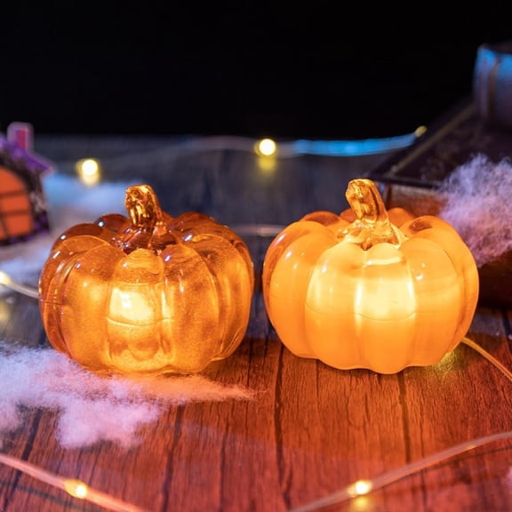 1PC Glass Pumpkin for Halloween Thanksgiving Christmas, Realistic Halloween Decorative Lights, Hand Blown Glass Crystal Pumpkin, Fall Harvest Pumpkins