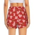 thumbnail image 4 of Xecao's Rose Flowers for a double-layer running short for women, perfect for gym, tennis, and more, featuring a convenient pocket., 4 of 9
