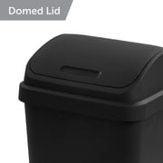 Sterilite Kitchen Trash Can, 13 Gallon Plastic Garbage Bin with Swing Top Lid, Black