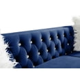 thumbnail image 5 of 2+3 Seat Sofa Set, Modern Velvet Sofa with 2 Plush Pillow & Removable Cushion, Upholstered Lounge Single Sofa with Copper Nail & Crystal Buckle for Living Room & Bedroom, Navy Blue, 5 of 7