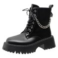 thumbnail image 1 of NECHOLOGY Botas Mujer Adulto Femenino Zapatos Botines mujer Mujer Suela gruesa Tacón grueso Cremallera Decoración de Ropa de abrigo de moda Botas para mujer (Black, 8), 1 of 7