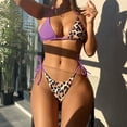thumbnail image 2 of REORIAFEE Vintage Swimsuit for Women Vintage Bathing Suit Slim Hollow Out Bikini Set Purple S, 2 of 8