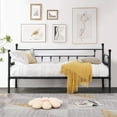 thumbnail image 2 of VECELO Twin Metal Daybed Platform Bed Frame, Slat Support & Under-bed Storage Sofa Bed, Black, 2 of 7