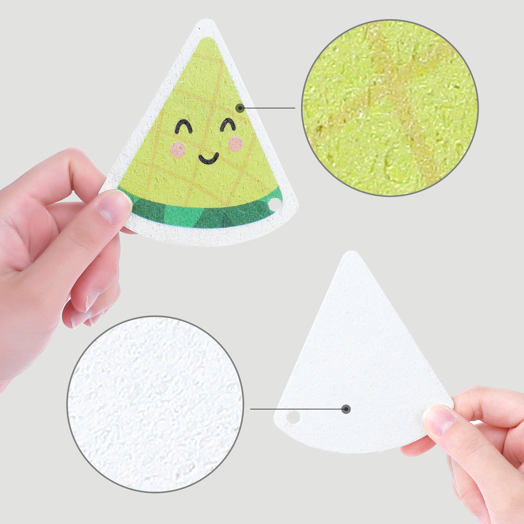 Unique Bargains Cute Sponge Scrubber Cellulose Cleaning Sponges for Kitchen Yellow 3 Pack