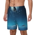 thumbnail image 1 of Fotbe Night Sky Moon Dolphin Traje de Baño para Hombre – Shorts de Natación de Secado Rápido con Forro y Bolsillos-Large, 1 of 6