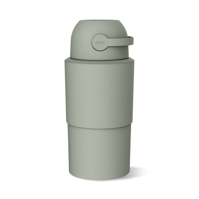 Pure Magic Diaper Pail, Heka Large, Patented Odor-Stop System, Collaspible, Use Any Garbage Bag, Lichen