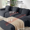 thumbnail image 5 of Muumblus 113" L-Shaped Modular Sectional Sofa, Oversized Corduroy Cloud Couch for Living Room, Dark Gray, 5 of 10