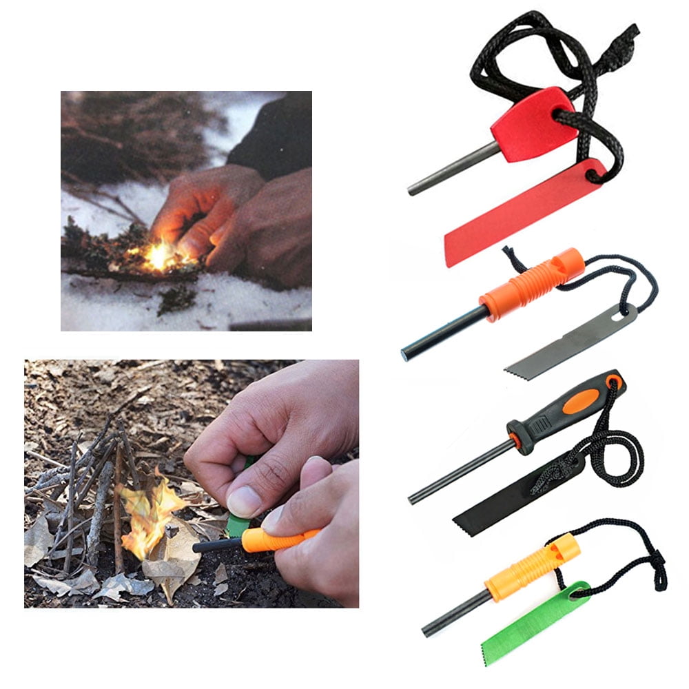 Lots Mini Emergency Flint Fire Starter Rod Lighter Magnesium Camping Tool Kits 