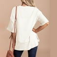 thumbnail image 5 of Giftesty Womens Tops Plus Size Women's Fashion Solid V-Neck Short Sleeved Casual T-Shirt Tops Blouses, 5 of 8