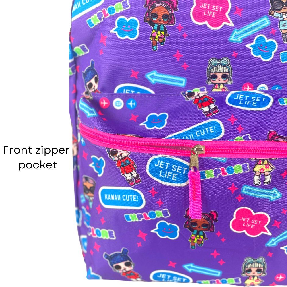 Mochila LOL Surprise para niñas, 16 pulgadas, púrpura 4