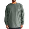 cfhntfmh Mens Pullover Sweatshirts Casual Crewneck Textured Basic Tops Fall Soft Long Sleeve Solid Color Thermal Sweatshirts