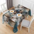 thumbnail image 6 of Blue Brown Geometric Table Cloth Waterproof Tablecloths, Modern Ombre Abstract Art Tablecloth Dining Table Cover for Kitchen Party Tabletop Outdoor, Rectangle Tablecloth 60x120 Inch, 6 of 9