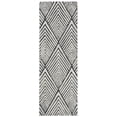 thumbnail image 2 of SAFAVIEH Micro-Loop Horatio Diamond Trellis Wool Runner Rug, Charcoal/Ivory, 2'6" x 9', 2 of 7
