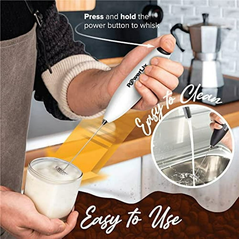 Powerful Milk Frother Handheld Foam Maker, Mini Whisk Drink Mixer for  Coffee, Cappuccino, Latte, Matcha, Hot Chocolate, No Stand, Pink