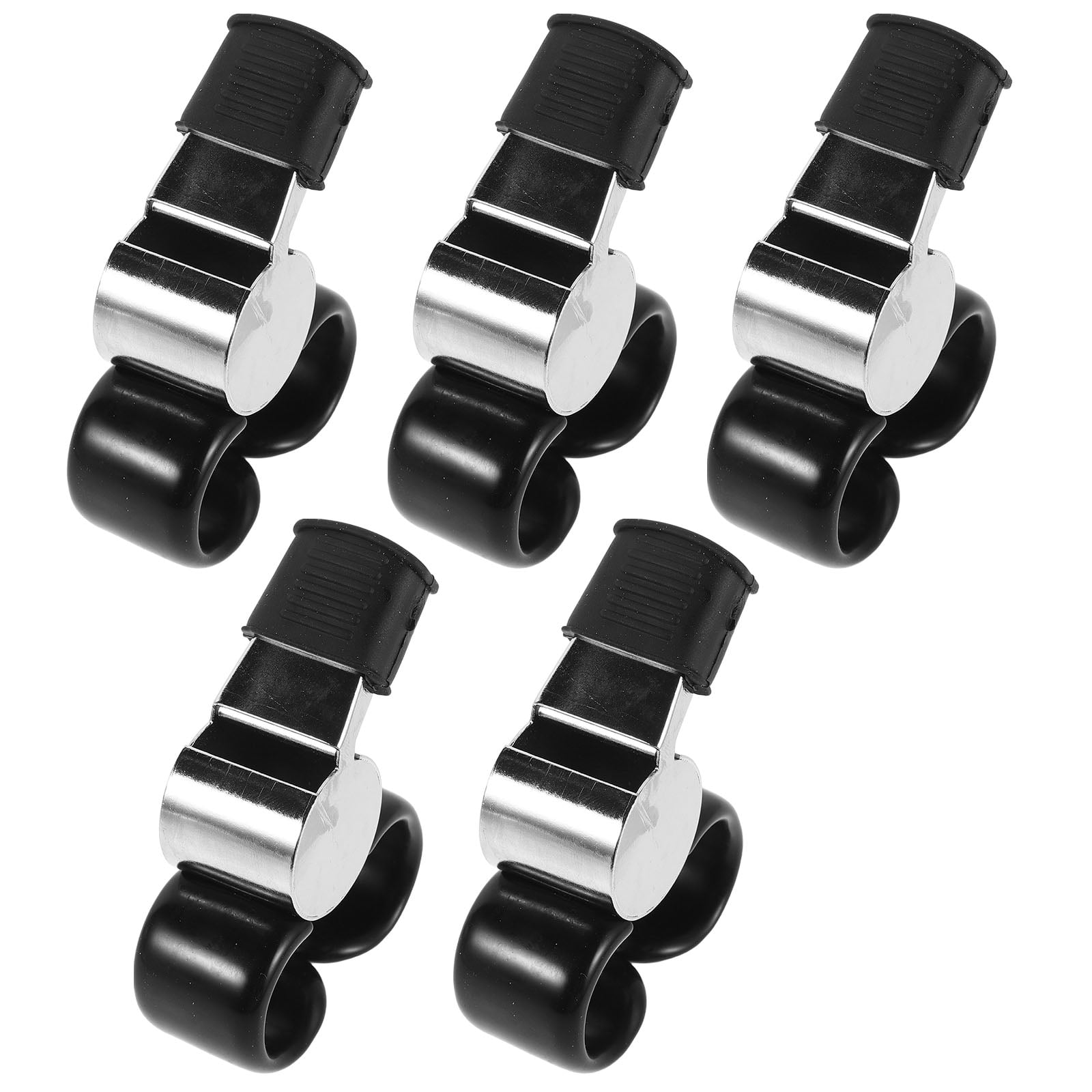TABLZONE Metal Referee Whistle with Finger Thumb Press, 5-Pack for Sports Officials and Coaches