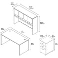 thumbnail image 5 of Pemberly Row 60W Desk with Hutch and Drawers in Hansen Cherry - Engineered Wood, 5 of 7