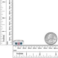 thumbnail image 6 of Gem Stone King 14K White Gold Pink Lab Grown Diamond & London Blue Topaz 3-Stone Engagement Ring | 1.16 Cttw | Round 5MM and 4MM | Three Stone Wedding Anniversary Promise Ring for Women (Size 6), 6 of 6