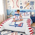 thumbnail image 4 of meiyoeat Ball Sport Games 7-Piece Twin Bedding,Baseball Theme Initial Letter L Bedding Comforter Set For Boy,Reversible, 4 of 7