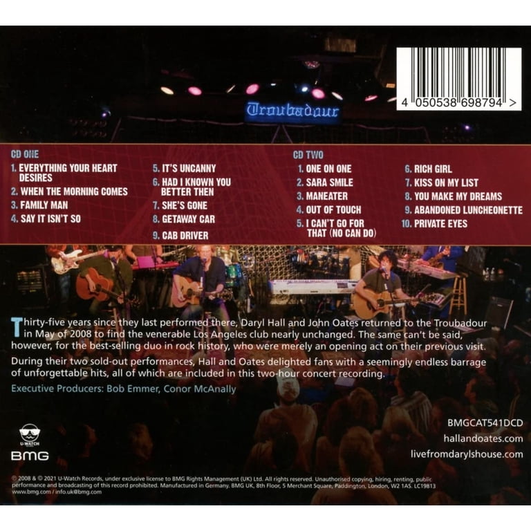 Daryl Hall & Oates, John - Live At The Troubadour - Music