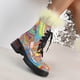 thumbnail image 3 of NECHOLOGY Botas Mujer Adulto Femenino Zapatos Botines mujer Botines de mujer Moda de otoño e invierno Color desteñido Cómodo con cordones Tacón cuadrado Tacón grueso (A, 8), 3 of 7