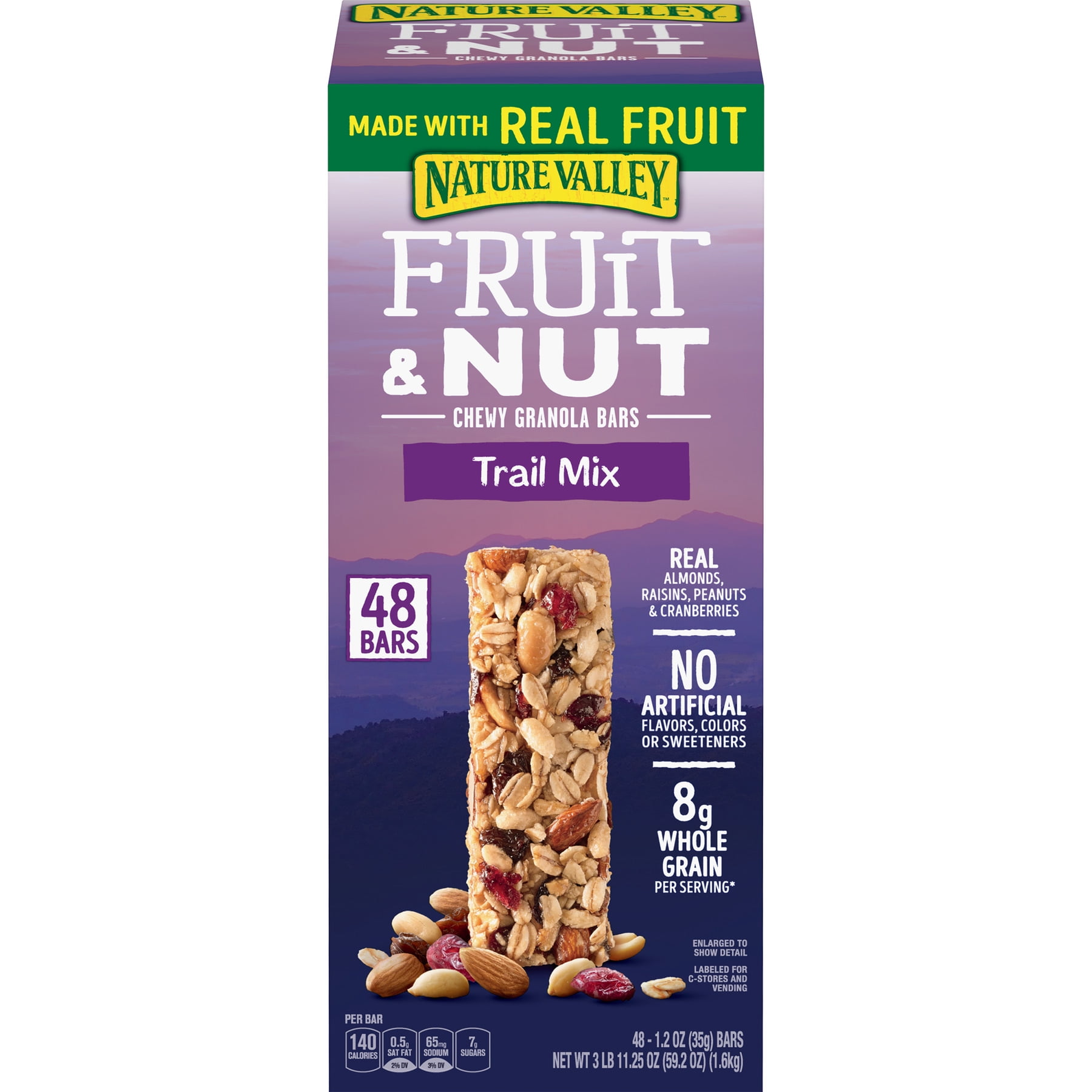 Nature Valley Chewy Trail Mix Granola Bar, Fruit And Nut, 48 Ct, 59.2 ...