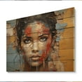 thumbnail image 2 of Designart "Street Art of Cuban Women" Modern Print on Natural Pine Wood, 2 of 5