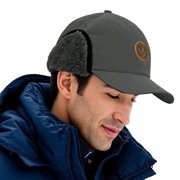 BASSDASH Warm Fleece Lined Hat with Ear Flap Winter Water Resistant Windproof Baseball Sports Cap for Hunting Hiking Fishing