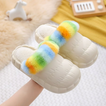 

Levmjia Girls Shoes Slippers Sandals Clearance Summer Children s Detachable Cotton Slippers Indoor And Outdoor Warm Anti-skid Waterproof Cute Cotton Slippers