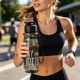 thumbnail image 5 of Sports Water Bottle,Durable Water Bottle,Leakproof Wide Mouth Bottle,Water Bottle With Wrist Strap,BPA Free,Portable Sports Water Bottle,Drinking Cup with Handle for Camping Gym(Black), 5 of 8