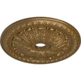 thumbnail image 3 of Ekena Millwork 27 7/8"OD x 3 7/8"ID x 2 1/2"P Tomango Egg & Dart Ceiling Medallion (Fits Canopies up to 6 3/4"), Hand-Painted Pale Gold, 3 of 6