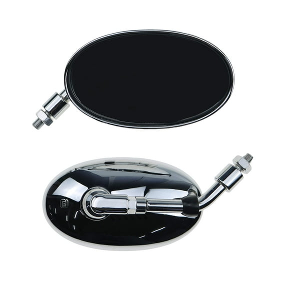 10mm Clockwise Big Oval Side Rear view Rearview Mirror Motorcycle Street Bike Cruiser Chopper Bobber Nake Bike CB VN VT