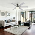 thumbnail image 3 of PHORUS 52" Sand Nickel Ceiling Fan with LED Light, Quiet DC Motor, Remote & App Control, 6-Speed Reversible Flush Mount Fan for Bedroom and Living Room, 3 of 10